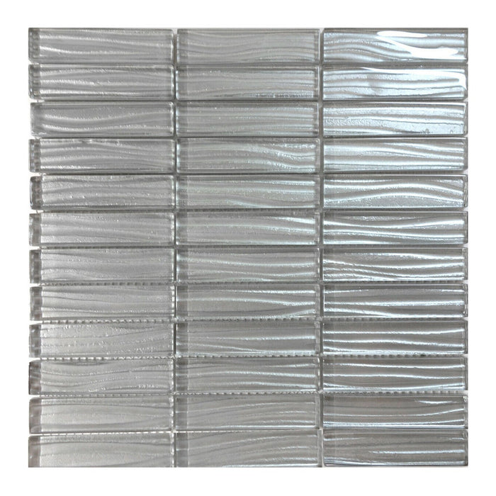 Sample - TDH232MO Metallic Glass Gray Mosaic Tile