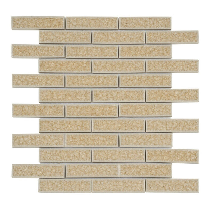 Sample - TDH177MO Crackle Glass Beige Mosaic Tile