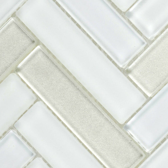 Sample - TDH69MO Crystal Glass White Mosaic Tile
