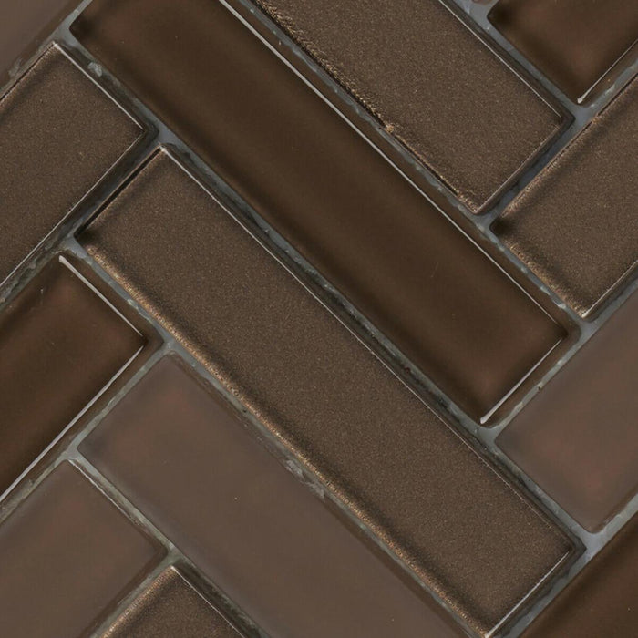 Sample - TDH73MO Crystal Glass Brown Mosaic Tile