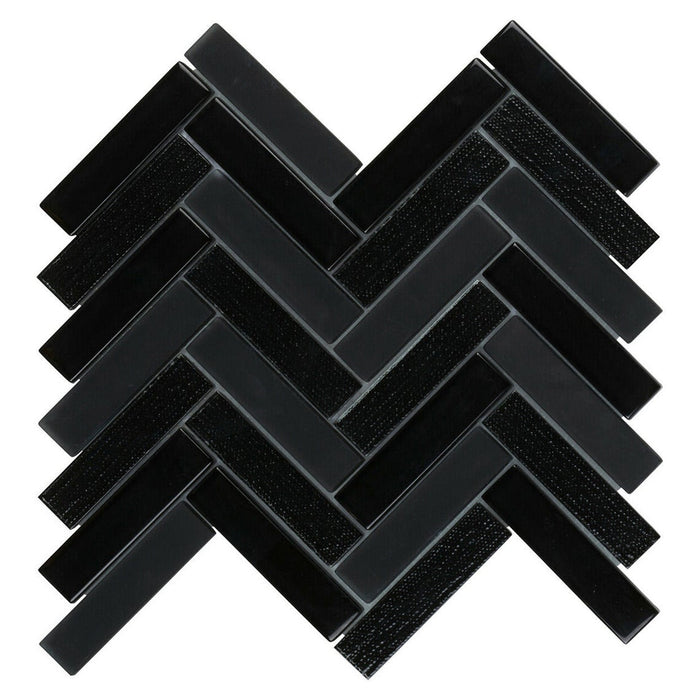 TDH90MO Glass Black Mosaic Tile