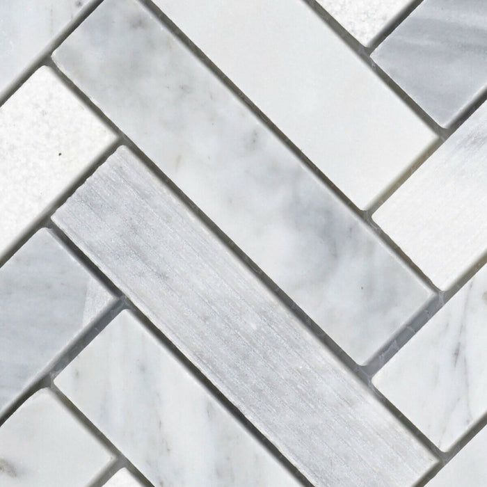 TDH95MO Natural Stone Carrara White Marble Mosaic Tile