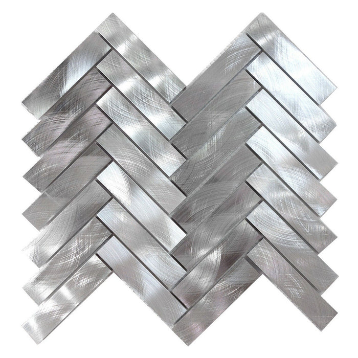 Sample - TDH225MO Aluminum Silver Metallic Metal Mosaic Tile