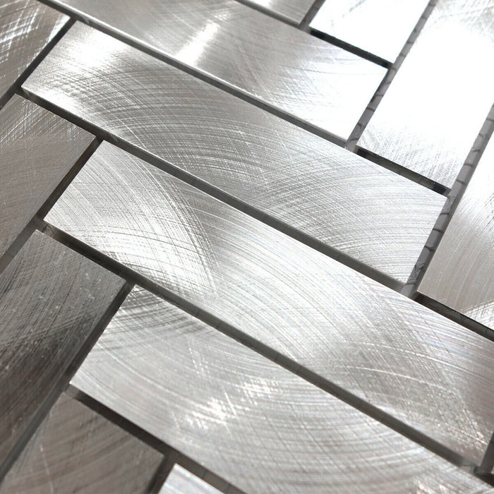 Sample - TDH225MO Aluminum Silver Metallic Metal Mosaic Tile