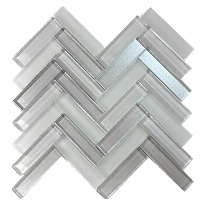 Sample - TDH227MO Metallic Glass Gray Mosaic Tile