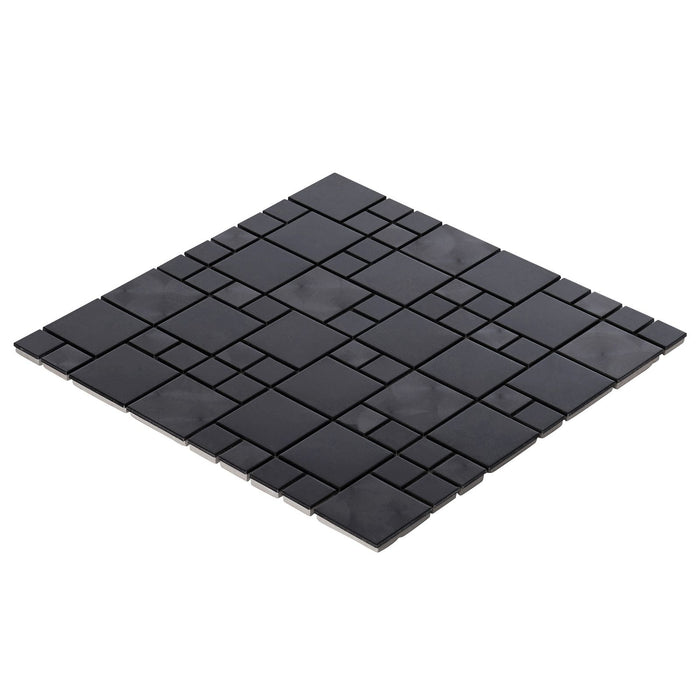 TDH23MDR Black Stainless Steel Square Pattern Metallic Mosaic Tile