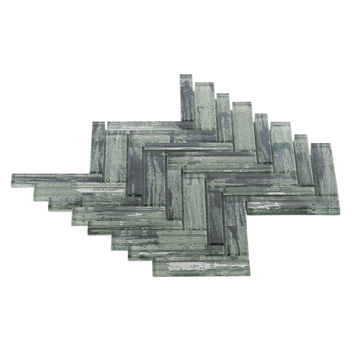 Sample - TDH416MG Crystal Glass Gray Mosaic Tile