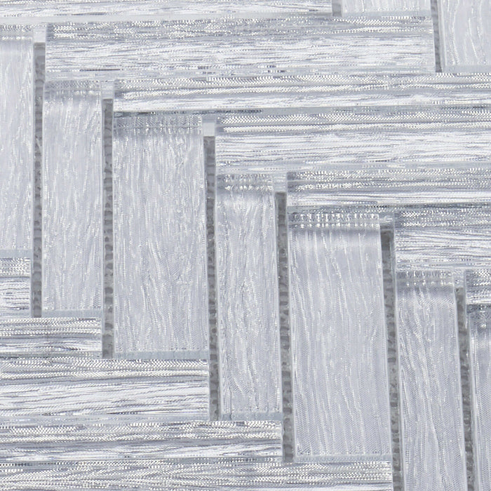 TDH415MG Crystal Glass Silver White Mosaic Tile