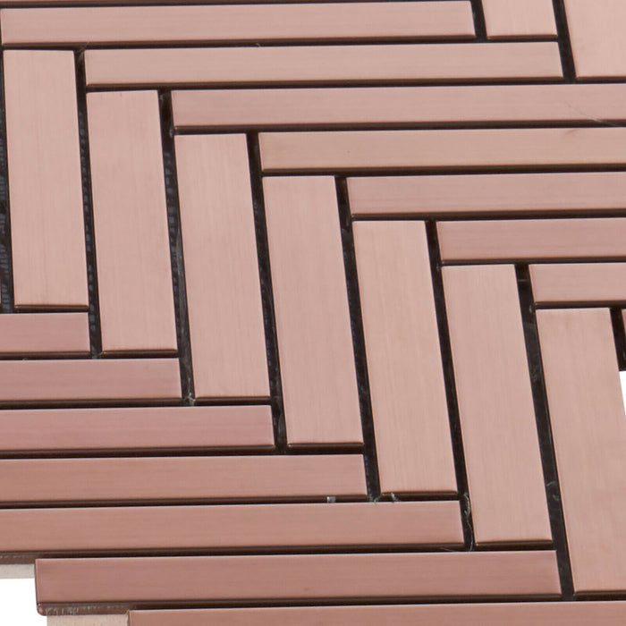 Sample - TDH396RG Stainless Steel Rose Gold Copper Metallic Metal Mosaic Tile