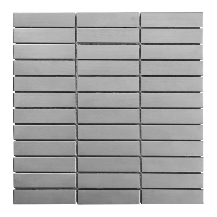 Sample - TDH242SS Stainless Steel Brushed Nickel Gray Mosaic Tile