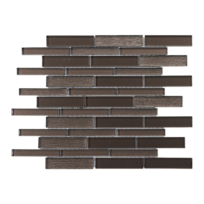 Sample - TDH498MG Metallic Glass Brown Mosaic Tile