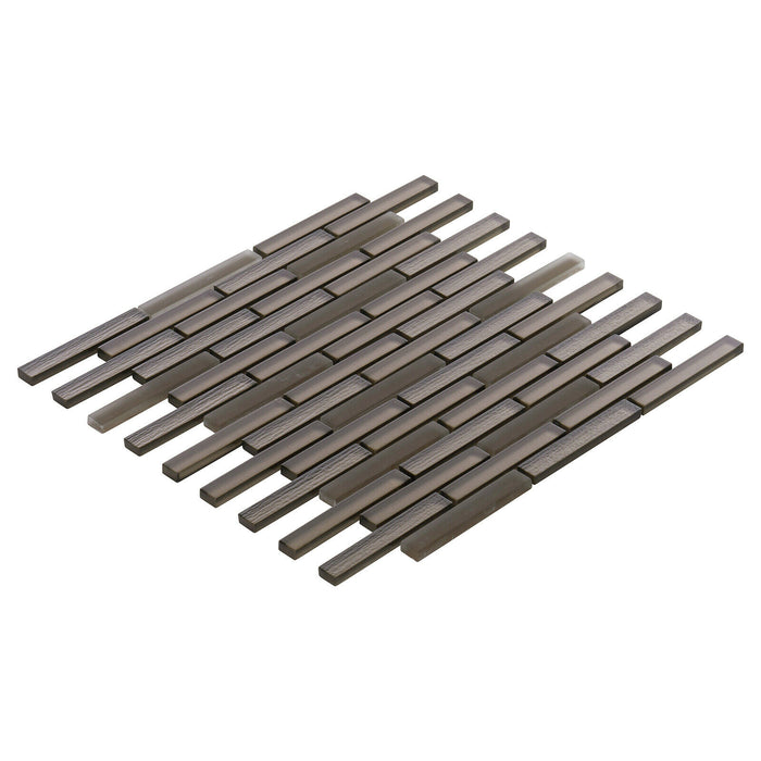 Sample - TDH318MG Metallic Glass Brown Mosaic Tile