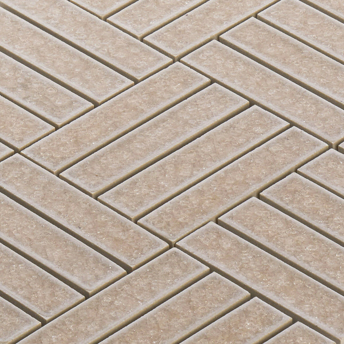 Sample - TDH276CG Crackle Glass Tan Beige Cream Mosaic Tile