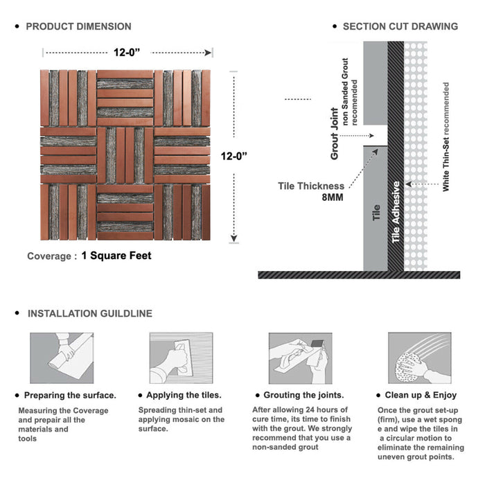 Sample - TDH377RG Stainless Steel Crystal Glass Rose Gold Copper Metallic Metal Mosaic Tile