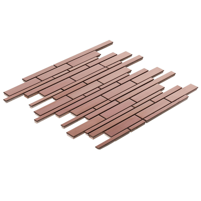 Sample - TDH419RG Stainless Steel Rose Gold Copper Metallic Metal Mosaic Tile