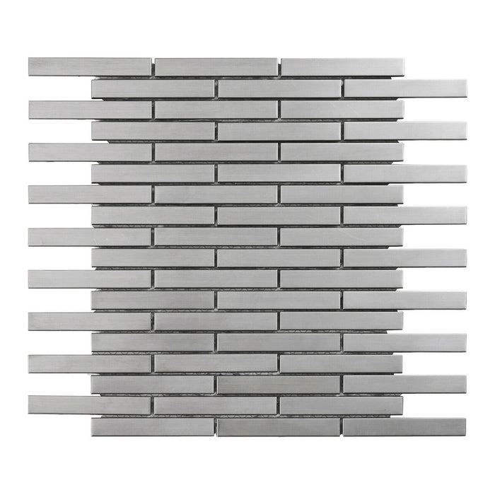 Sample - TDH326SS Stainless Steel Brushed Nickel Metallic Metal Mosaic Tile