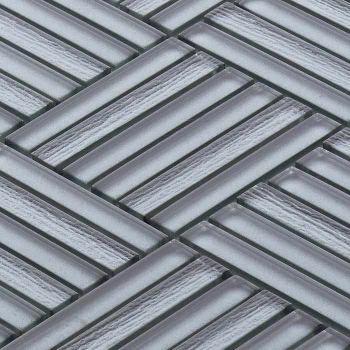 TDH375MG Metallic Glass Gray Mosaic Tile