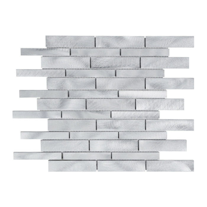 Sample - TDH507AL Aluminum Metal Silver Metallic Mosaic Tile