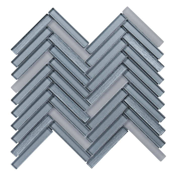 Sample - TDH521MG Metallic Glass Gray Mosaic Tile