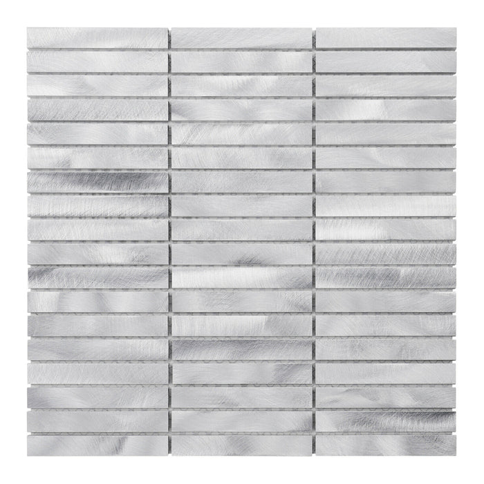 Sample - TDH295AL Aluminum Metal Silver Metallic Mosaic Tile