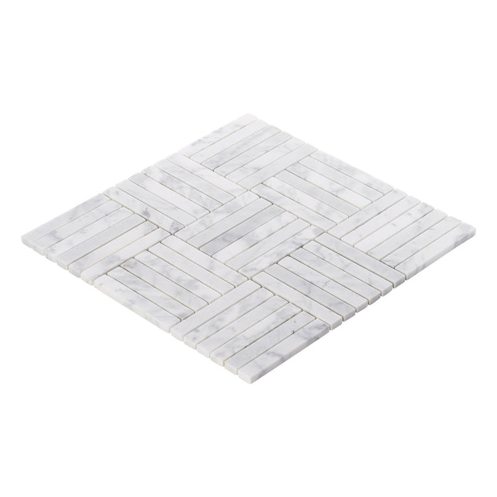 Sample - TDH350NS Natural Stone Carrara White Mosaic Tile