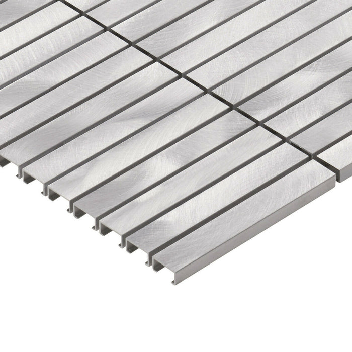TDH295AL Aluminum Metal Silver Metallic Mosaic Tile