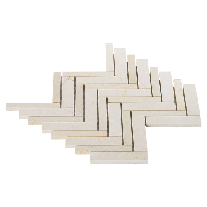 Sample - TDH400NS Natural Stone Crema Marfil Marble Beige Cream Mosaic Tile