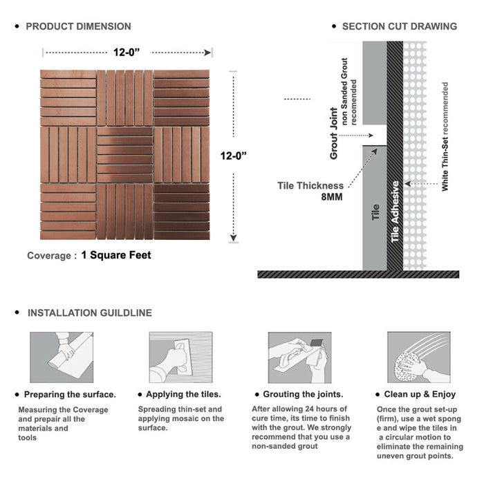 Sample - TDH356RG Stainless Steel Rose Gold Copper Metallic Metal Mosaic Tile