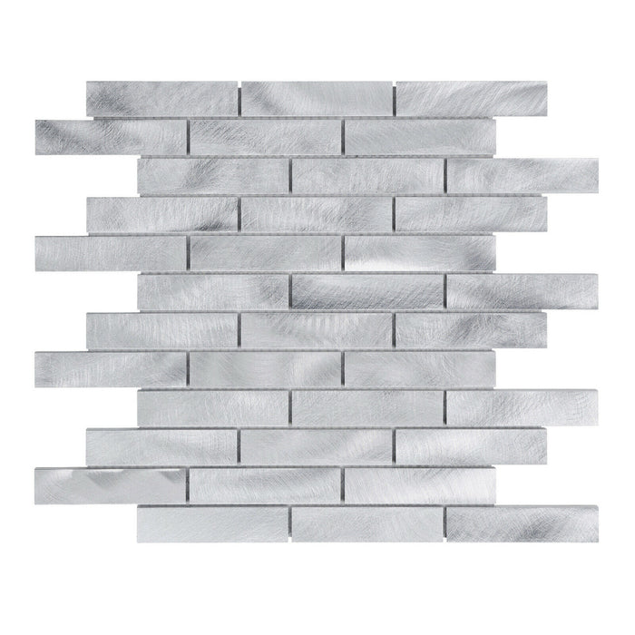 Sample - TDH260AL Aluminum Metal Silver Metallic Mosaic Tile