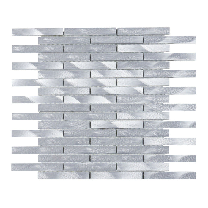 Sample - TDH50MDR Silver Aluminum Metallic Interlocking Mosaic Tile