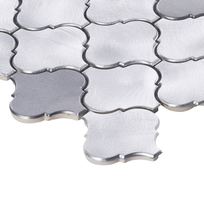 TDH42MDR Gray Silver Aluminum Metallic Arabesque Mosaic Tile
