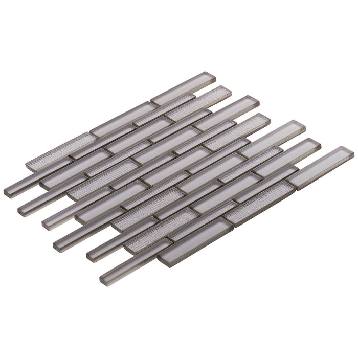 TDH504MG Metallic Glass Taupe Gray Mosaic Tile
