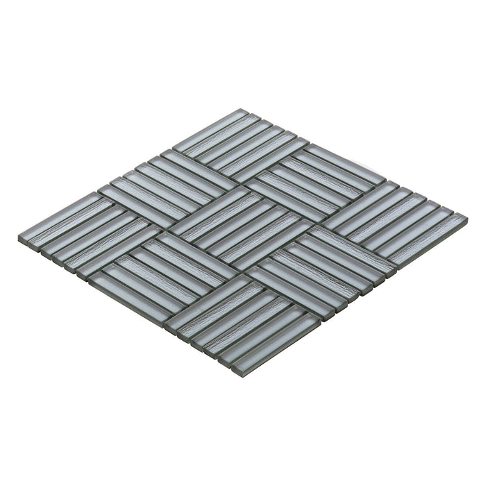 Sample - TDH375MG Metallic Glass Gray Mosaic Tile