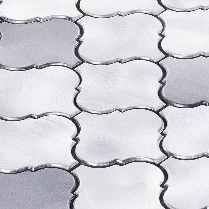TDH42MDR Gray Silver Aluminum Metallic Arabesque Mosaic Tile
