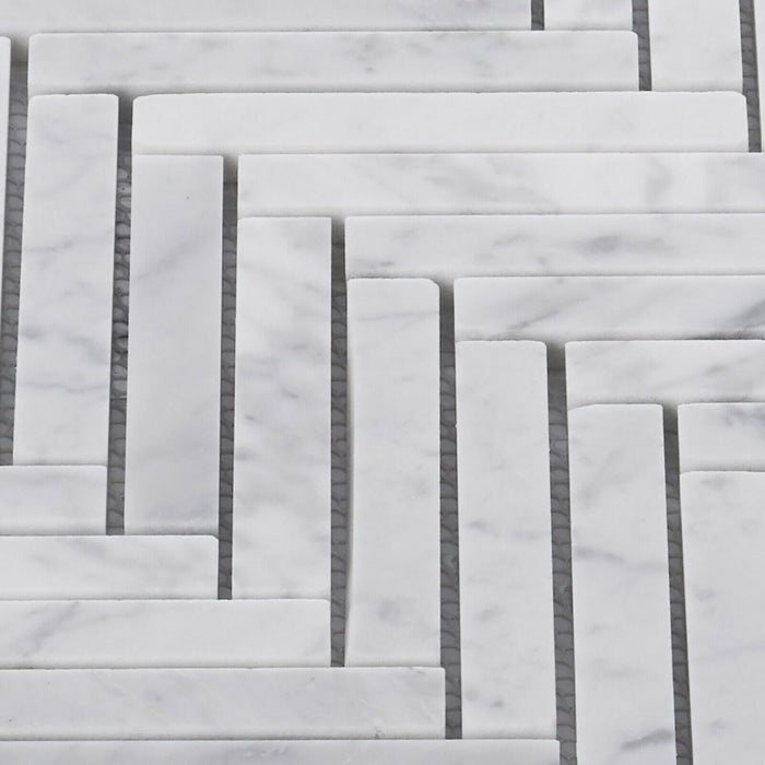 Sample - TDH385NS Natural Stone Carrara White Mosaic Tile