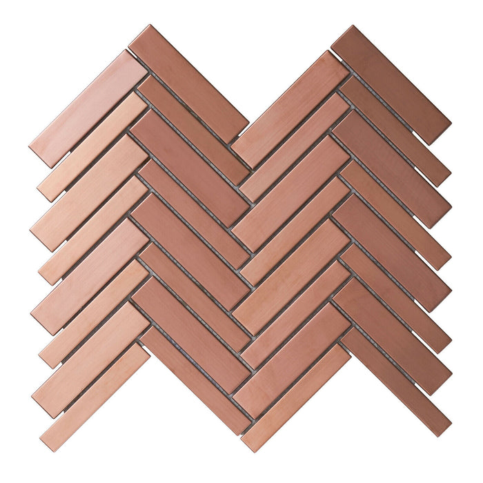 Sample - TDH412RG Stainless Steel Rose Gold Copper Metallic Metal Mosaic Tile