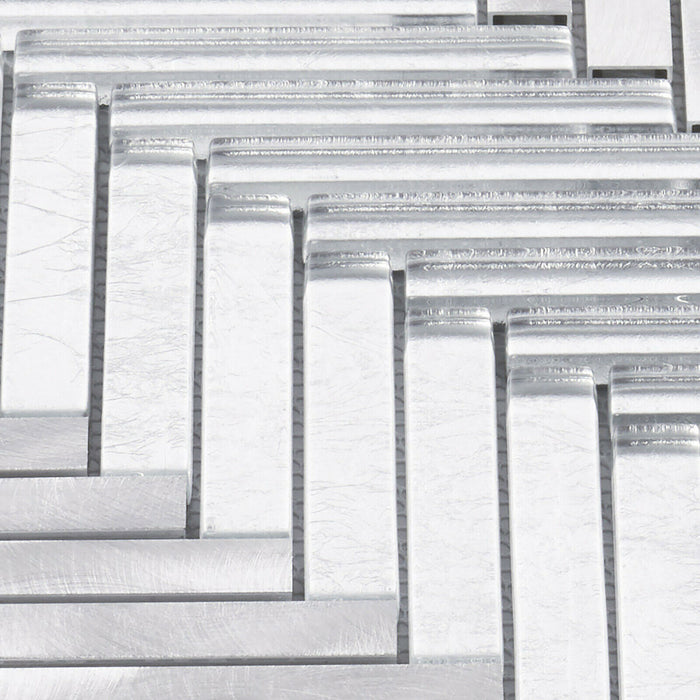 TDH519AL Aluminum Glass Silver Metal Metallic Mosaic Tile