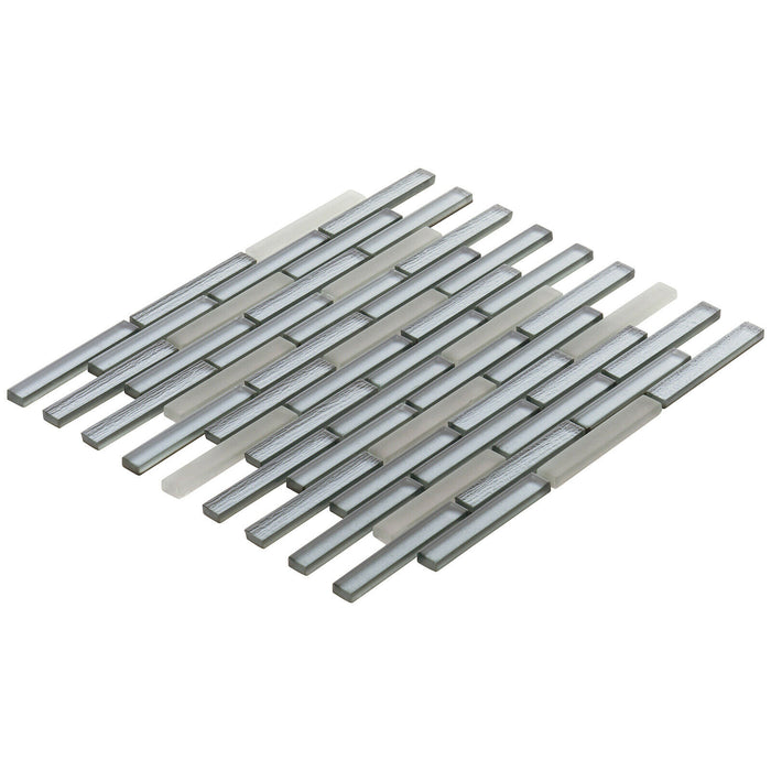 Sample - TDH315MG Metallic Glass Gray Mosaic Tile