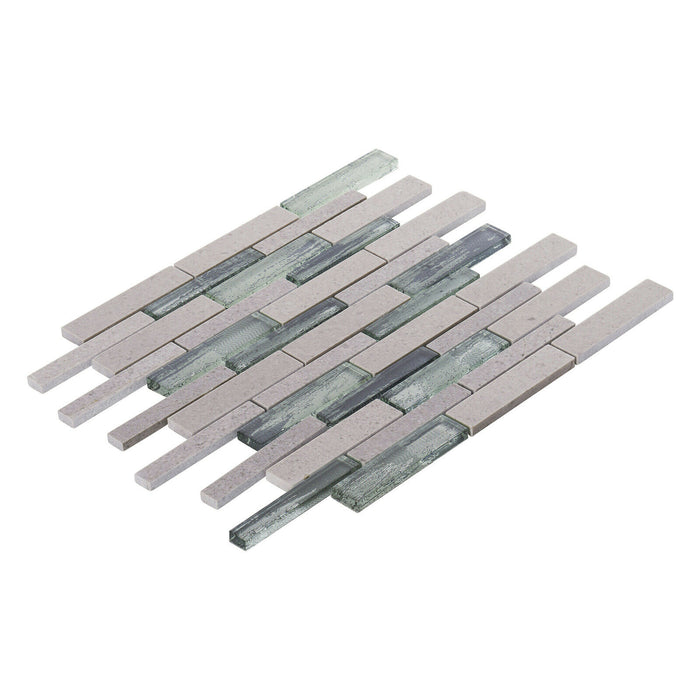 Sample - TDH473NS Natural Stone Glass Cinderella Gray Mosaic Tile