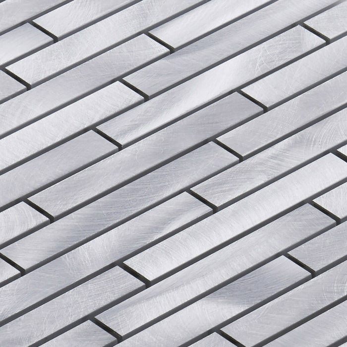 Sample - TDH330AL Aluminum Metal Silver Metallic Mosaic Tile