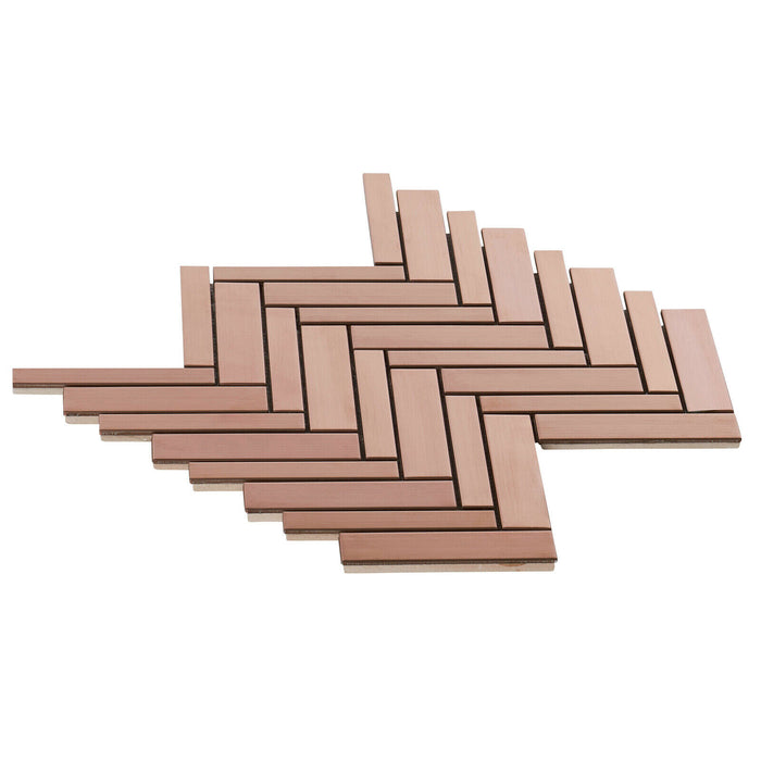 Sample - TDH412RG Stainless Steel Rose Gold Copper Metallic Metal Mosaic Tile