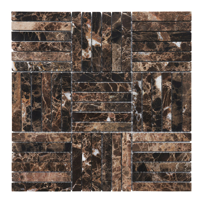TDH346NS Natural Stone Emperador Brown Marble Mosaic Tile