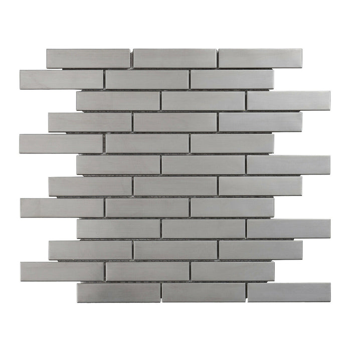 Sample - TDH262SS Stainless Steel Brushed Nickel Gray Metallic Metal Mosaic Tile