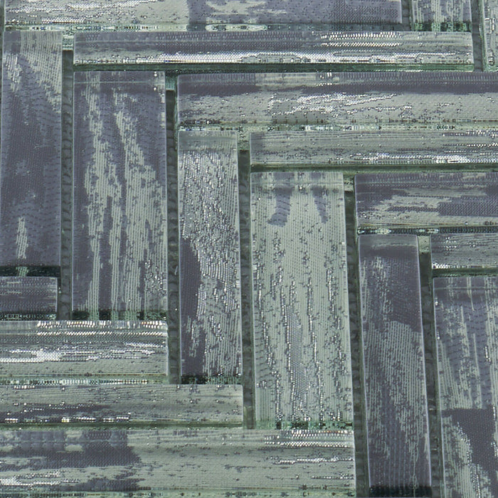 Sample - TDH416MG Crystal Glass Gray Mosaic Tile