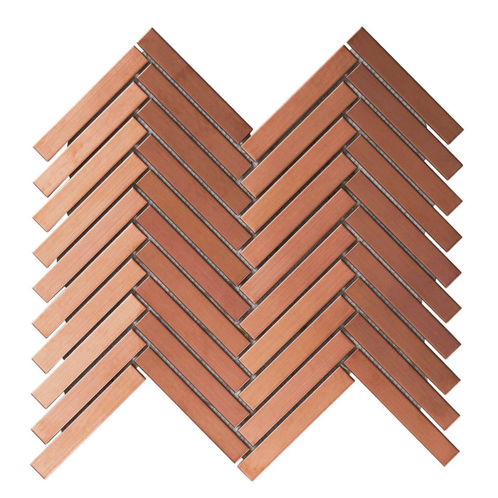 Sample - TDH396RG Stainless Steel Rose Gold Copper Metallic Metal Mosaic Tile