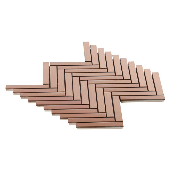 Sample - TDH396RG Stainless Steel Rose Gold Copper Metallic Metal Mosaic Tile