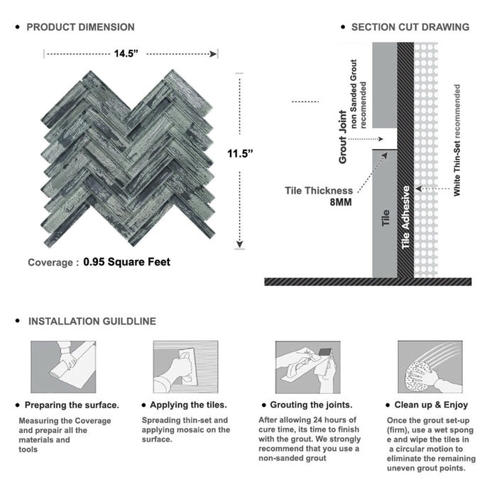 Sample - TDH416MG Crystal Glass Gray Mosaic Tile