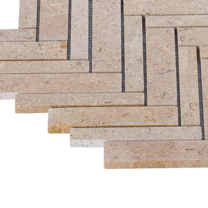 Sample - TDH399NS Natural Stone Sina Pearl Marble Beige Sand Mosaic Tile