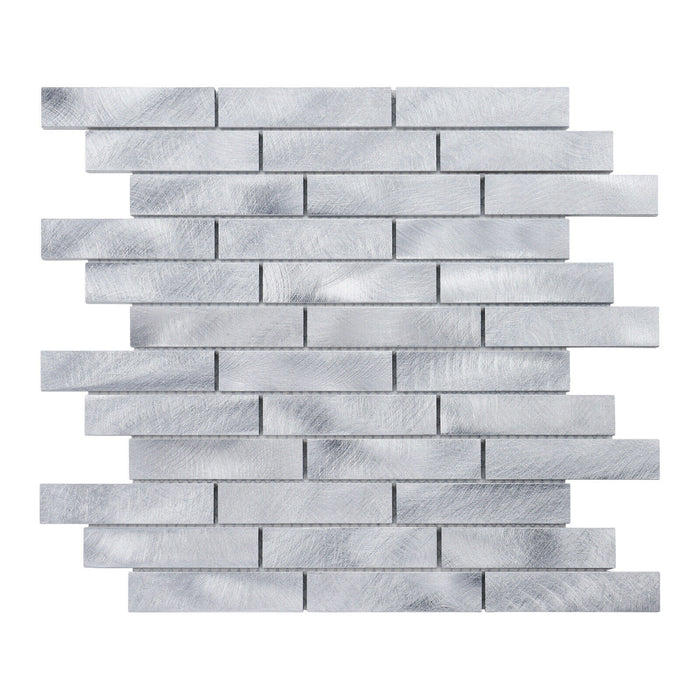 Sample - TDH255AL Aluminum Metal Silver Metallic Mosaic Tile