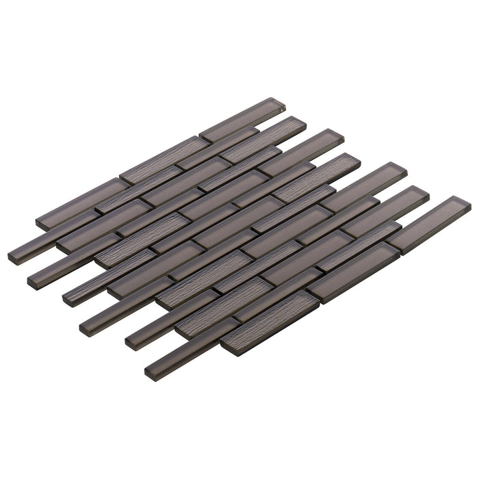 Sample - TDH498MG Metallic Glass Brown Mosaic Tile